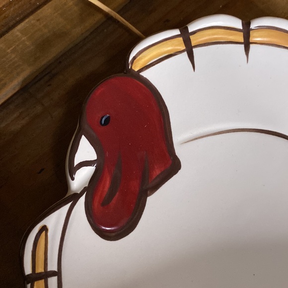 Pottery Barn Thanksgiving Turkey Gobble Appetizer/Dessert Plates in Wooden Box - Picture 10 of 16